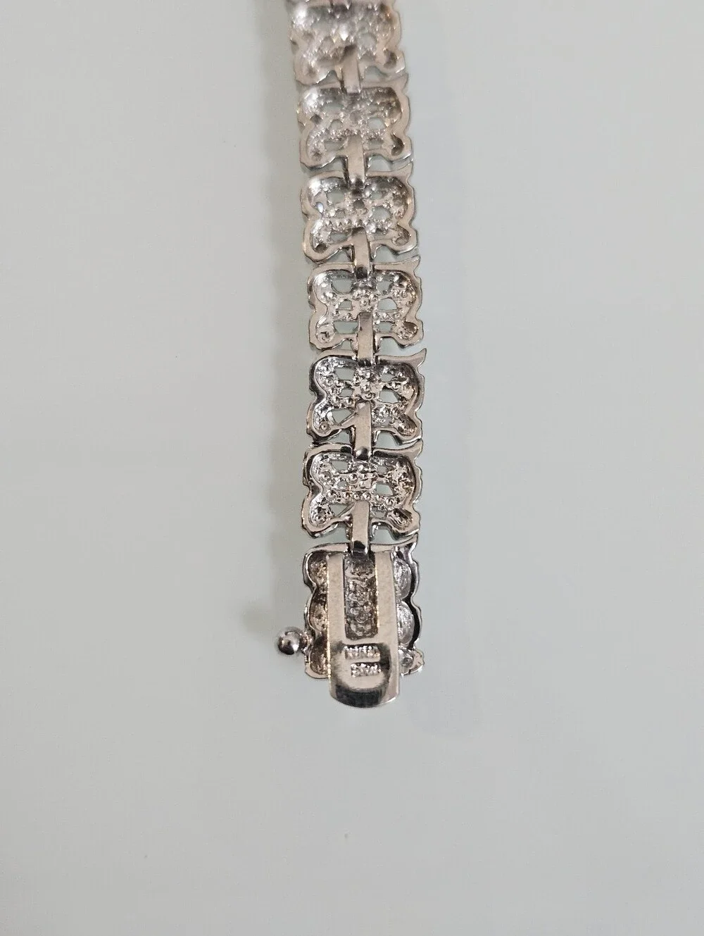 925 S Pattern Diamond Tennis Bracelet 1.00ct t.w. Sterling Silver 7.5
